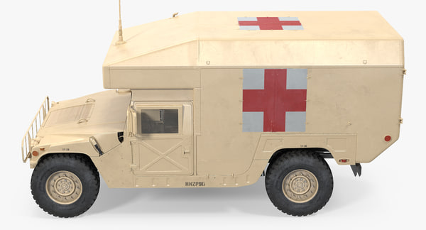 modelo 3d Ambulancia Coche HMMWV m997 Desierto - TurboSquid 1104309