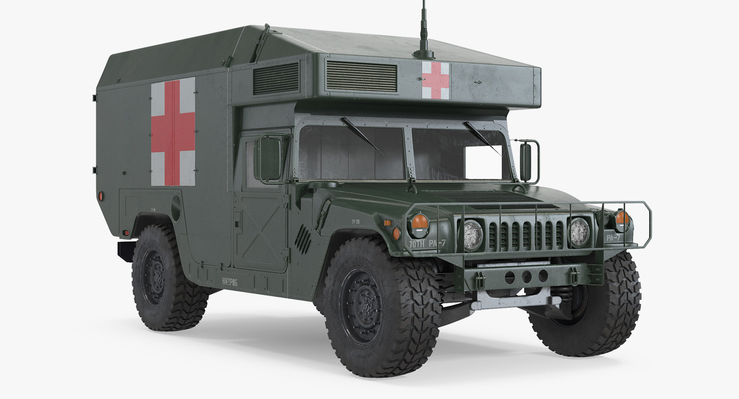 3d maxi ambulance military car model