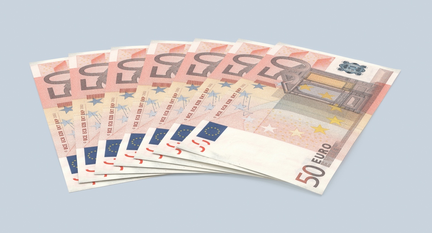 50欧元法案被扇动3d模型