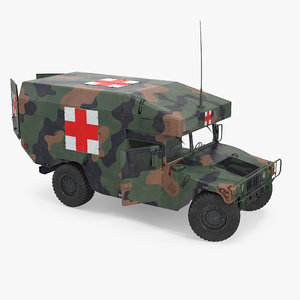 3d model of ambulance military car hmmwv