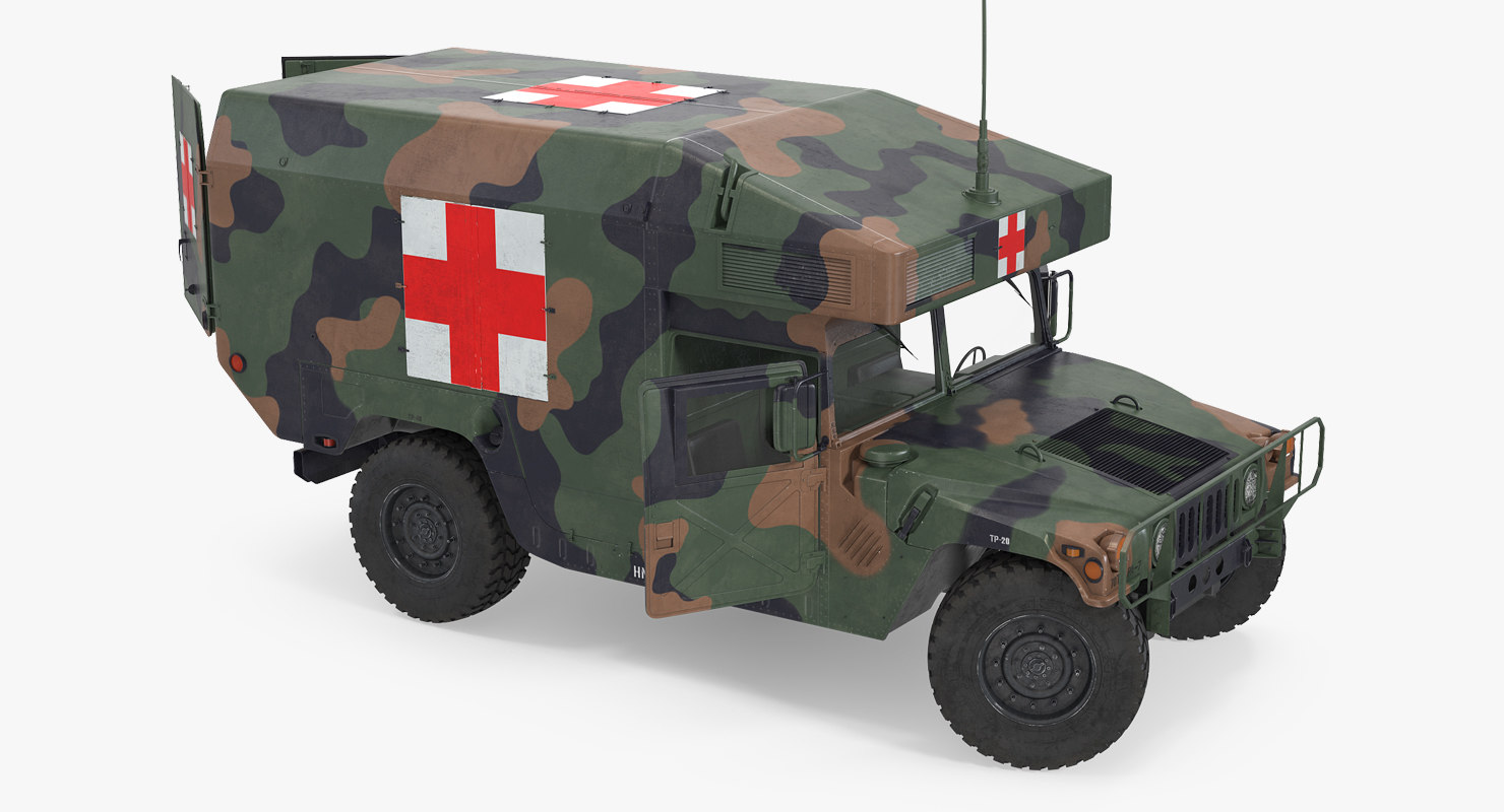 3d model of ambulance military car hmmwv