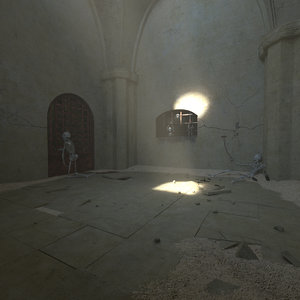3d model old prison cell tunnel