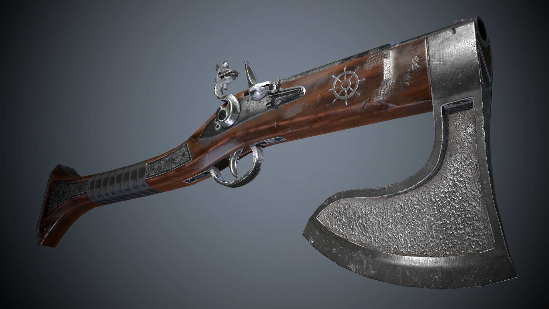 flintlock axegun 3d model