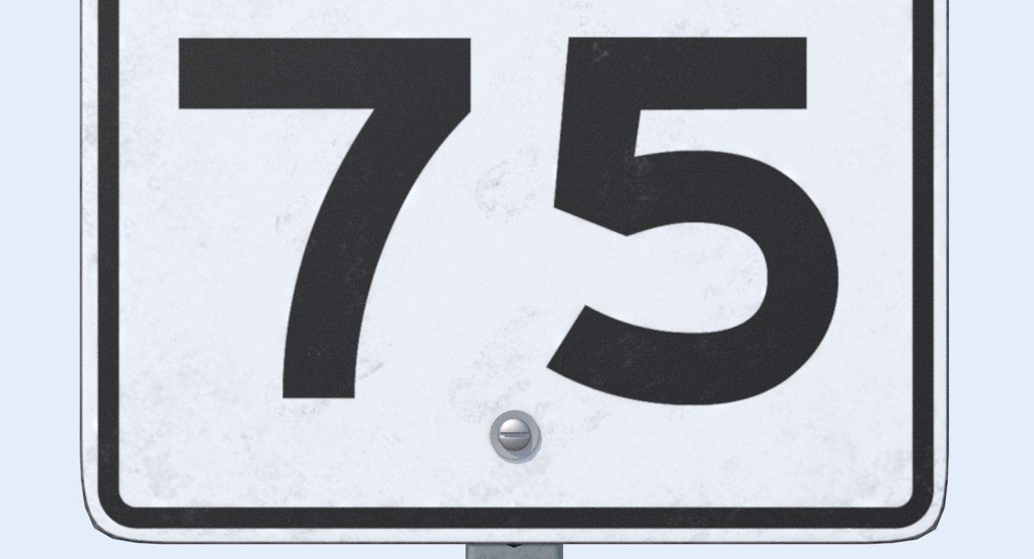 speed limit sign 75 3d max