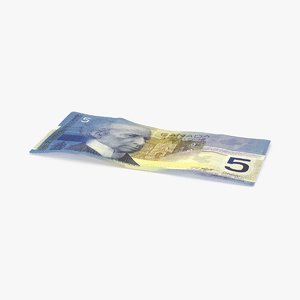 3d model 5 canadian dollar note