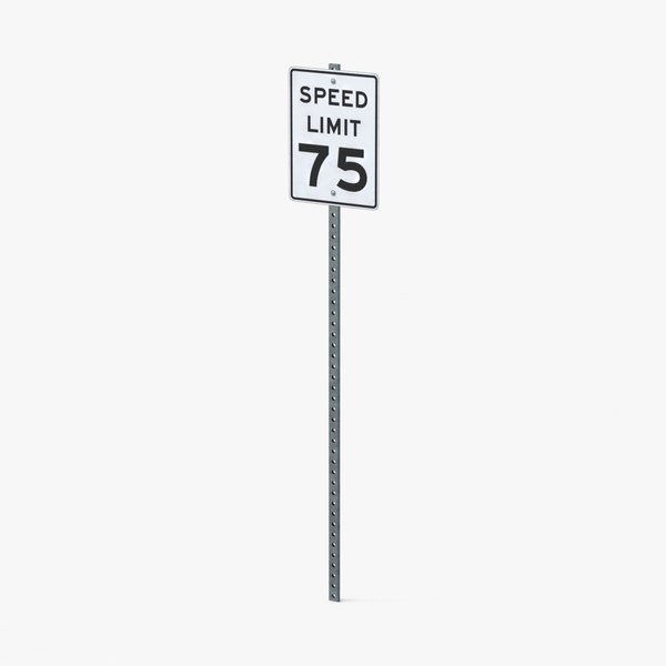 speed limit sign 75 3d max