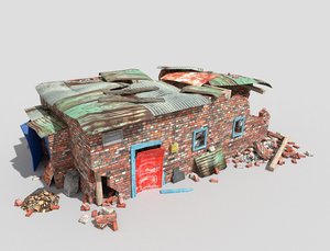 3d model destroyed building