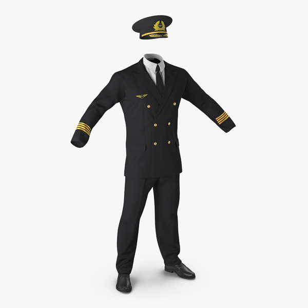 airline pilot uniform 3d c4d