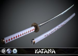 3d model of katana sakura