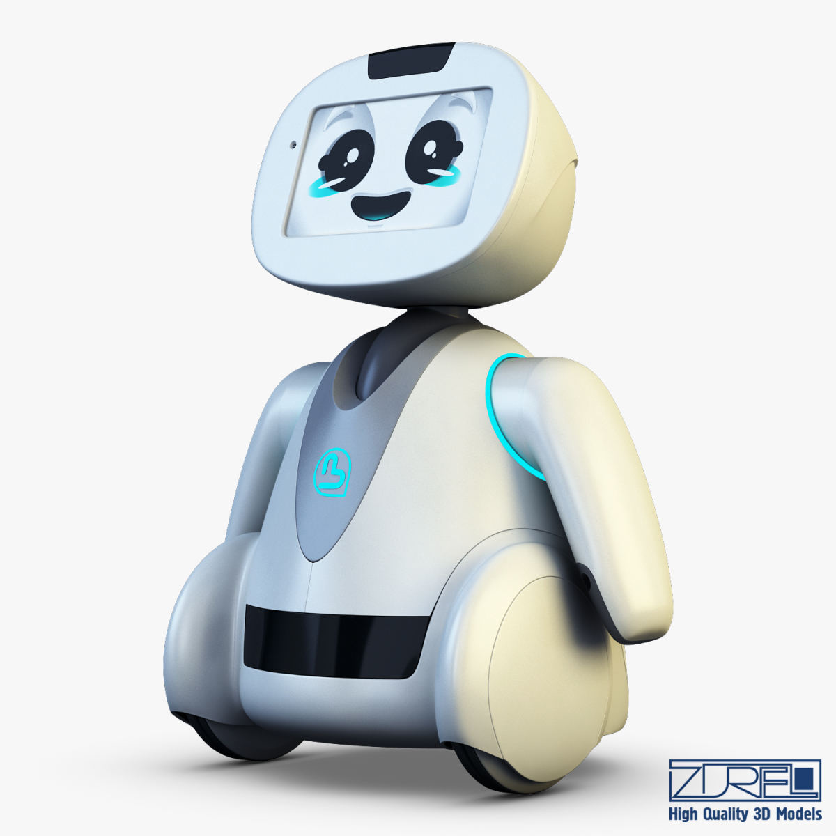 3d model buddy robot white v