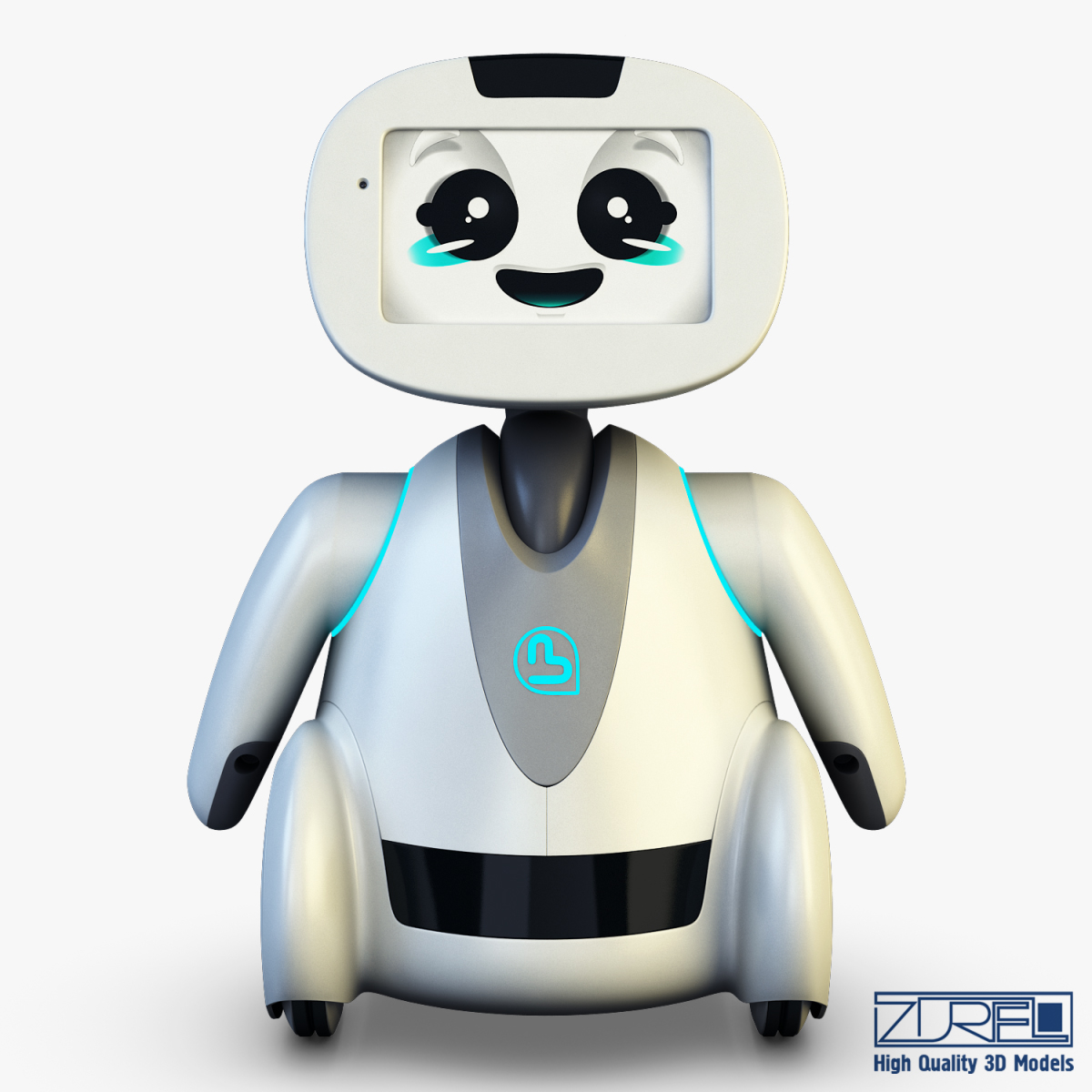 3d model buddy robot white v