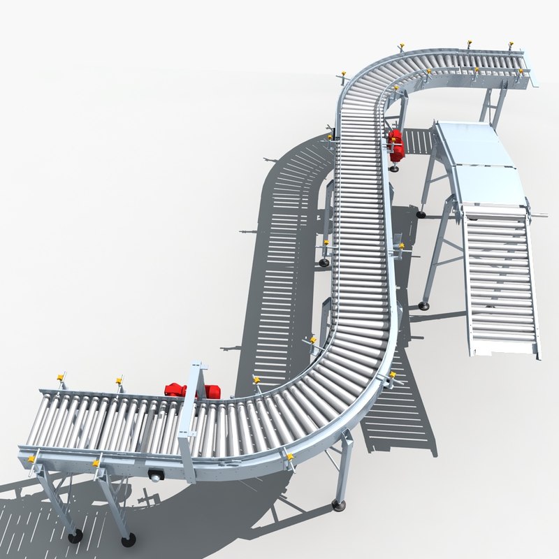 3d model roller conveyor 01