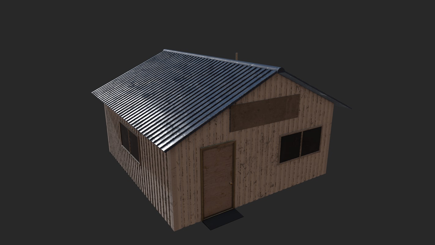 3d old corrugated metal model