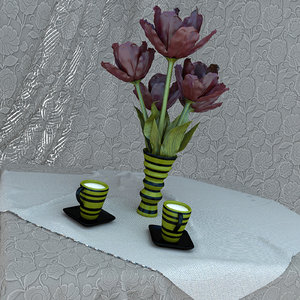 3d model green vase