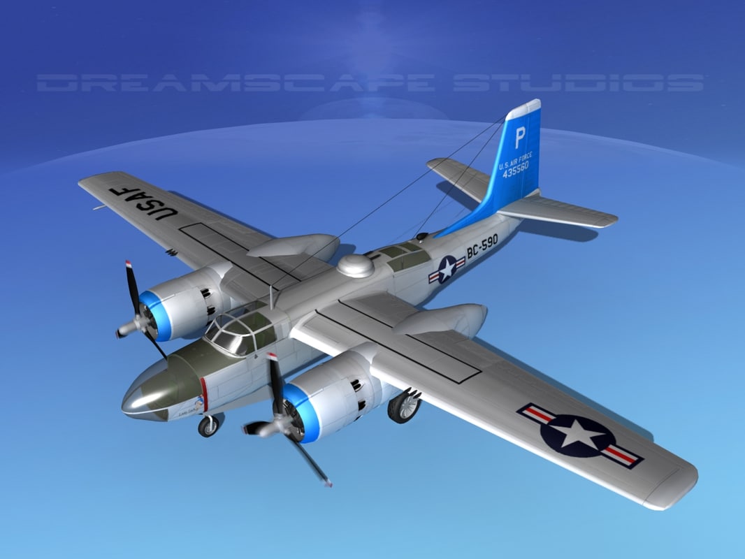 3d Douglas B-26c B-26 Bomber Model