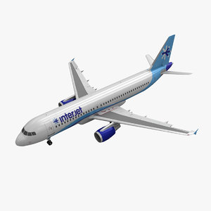 3d model airbus a320 interjet animation