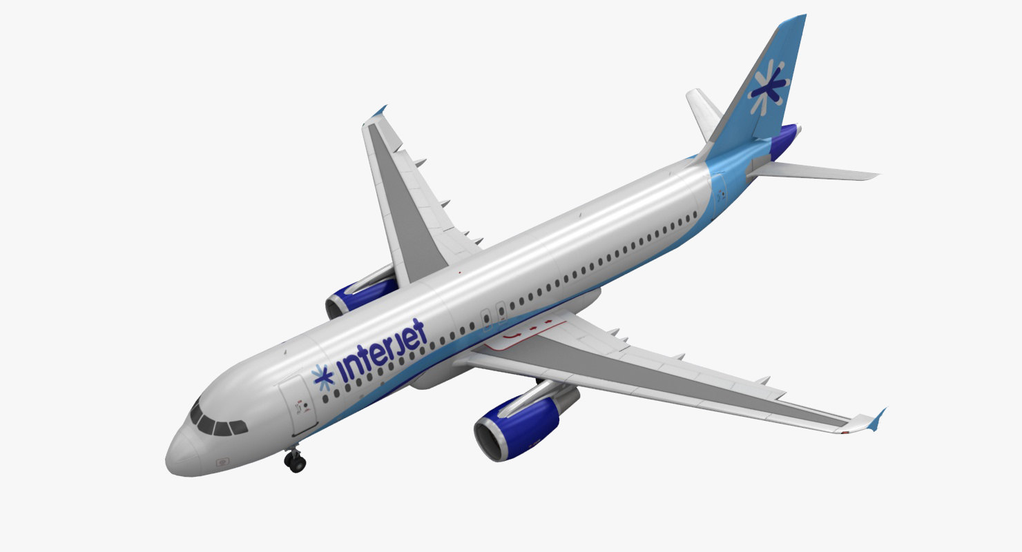 3d model airbus a320 interjet animation