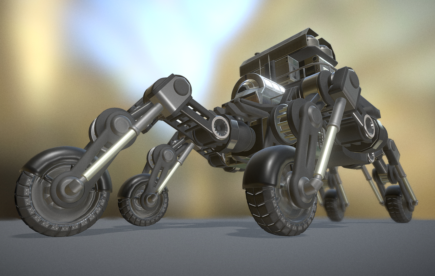 未来派轮胎科幻加版3d模型