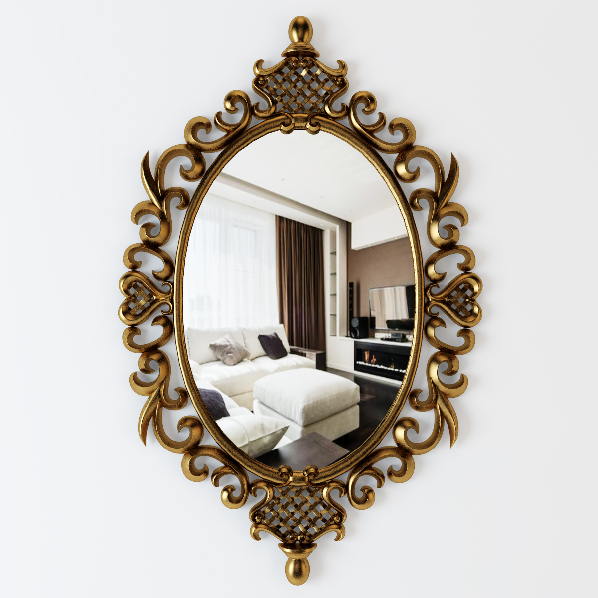 Vintage 70s Large Ornate Framed Mirror