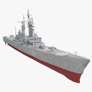 3d uss arkansas ship model