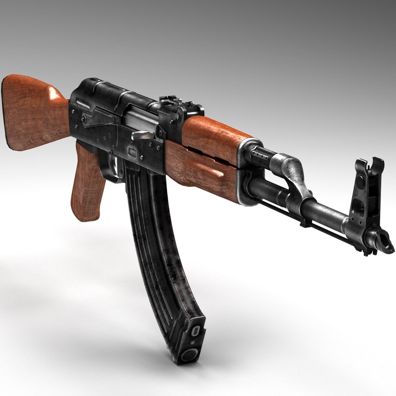 rifle ak47 3d model