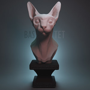 3d sculpture bastet model