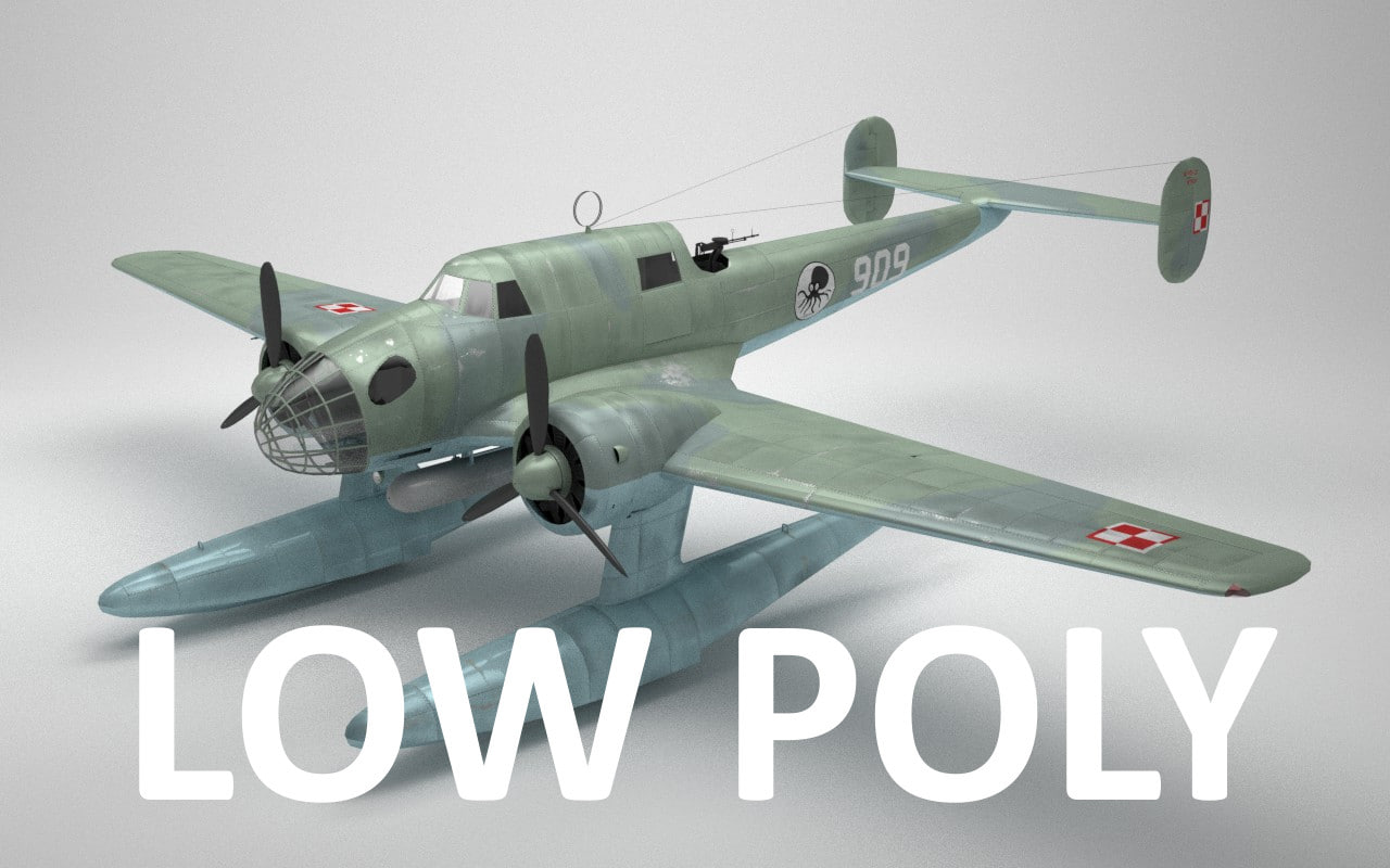 RWD-22 Bombardeiro Torpedo Low Poly Modelo 3D - TurboSquid 1106444