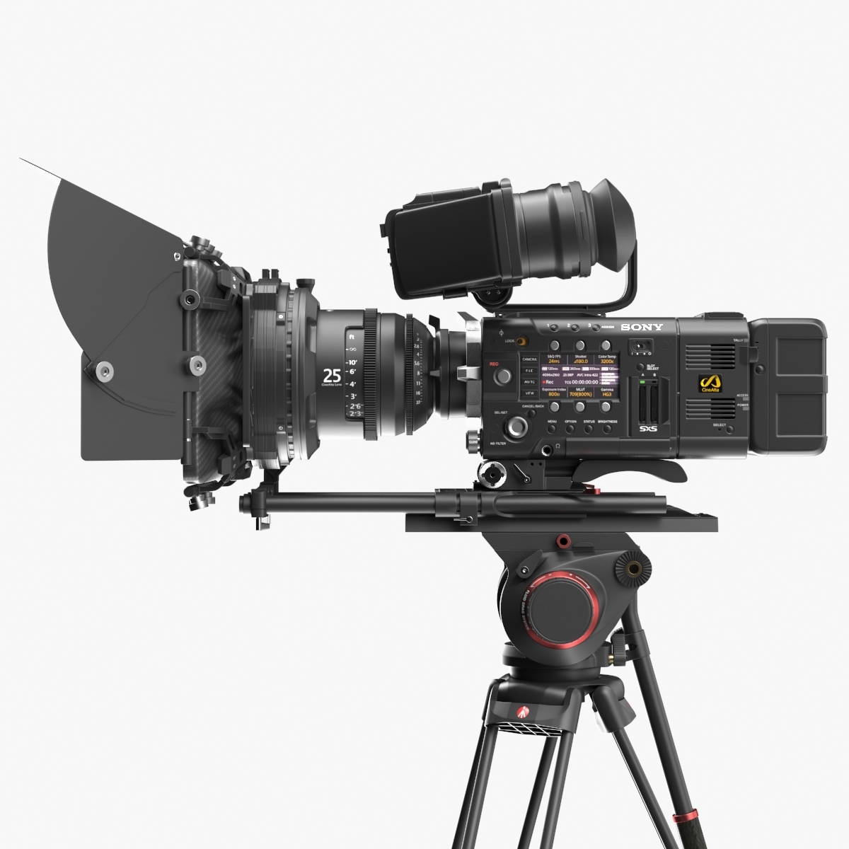 索尼f55 cinealta 4k數字電影攝像機3d模型