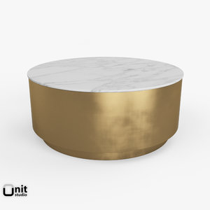 max marble metal drum coffee table