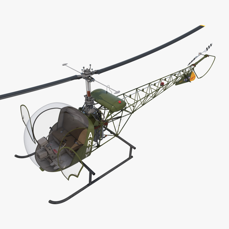 light helicopter bell 47 3d model