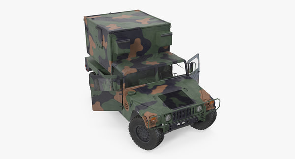 shelter hmmwv m1037 rigged 3d model