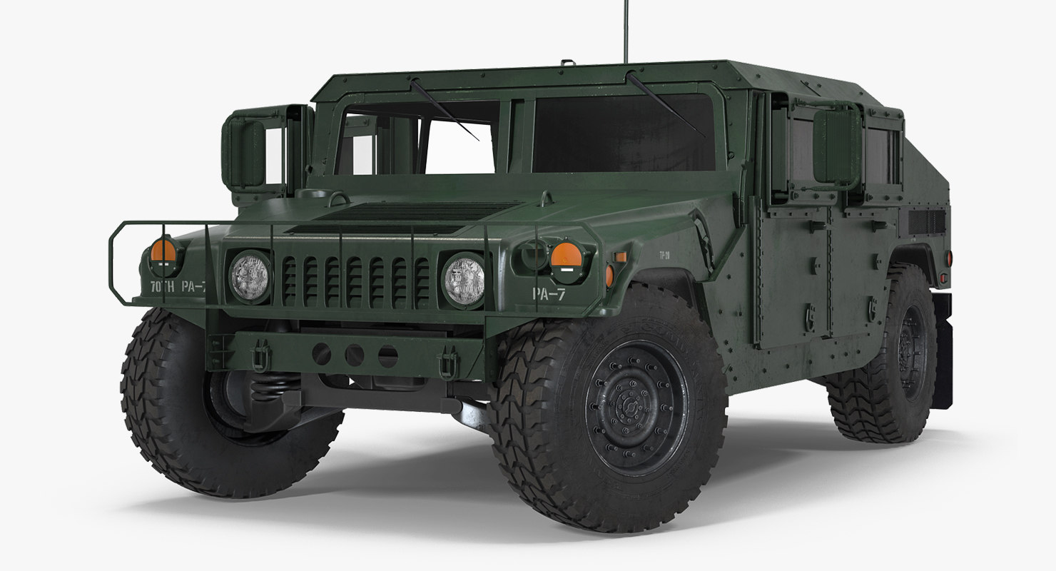 humvee m1151 rigged 3d model