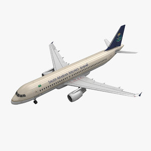 airbus a320 saudia animation 3d max