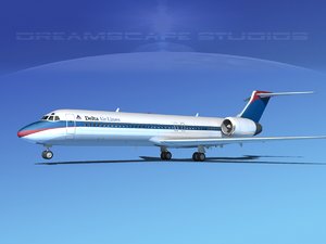 turbines boeing 717-200 airliners 3d model
