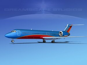 3d model turbines boeing 717-200 airliners