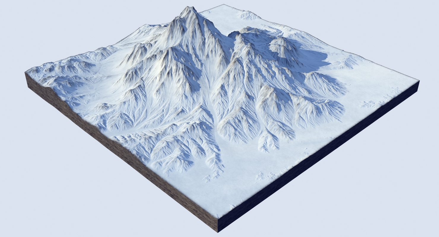 3d snow mountain model