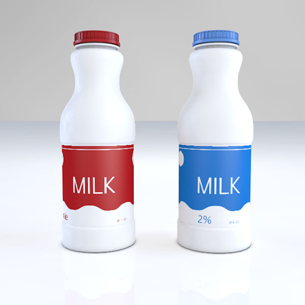 c4d milk bottle