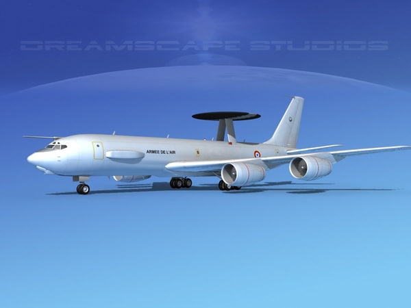 Modelo 3d Boeing E 3f Sentry Aew Fuerza Aerea Francesa Turbosquid