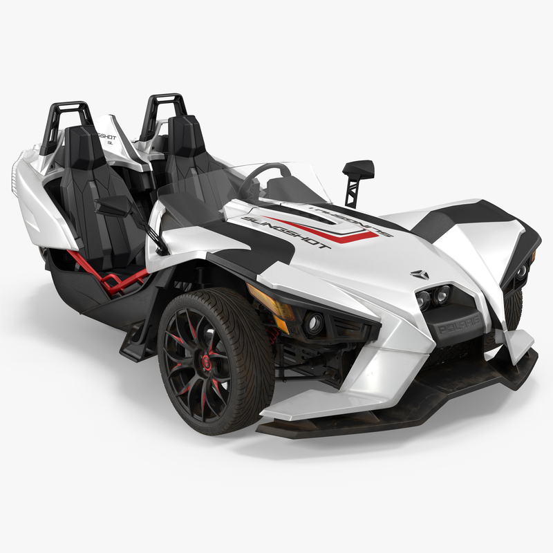 polaris slingshot trike white 3d model