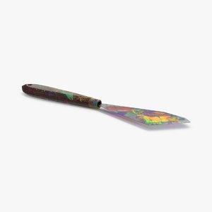 3d model palette knife dirty 3