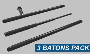 3d 3 batons pack model