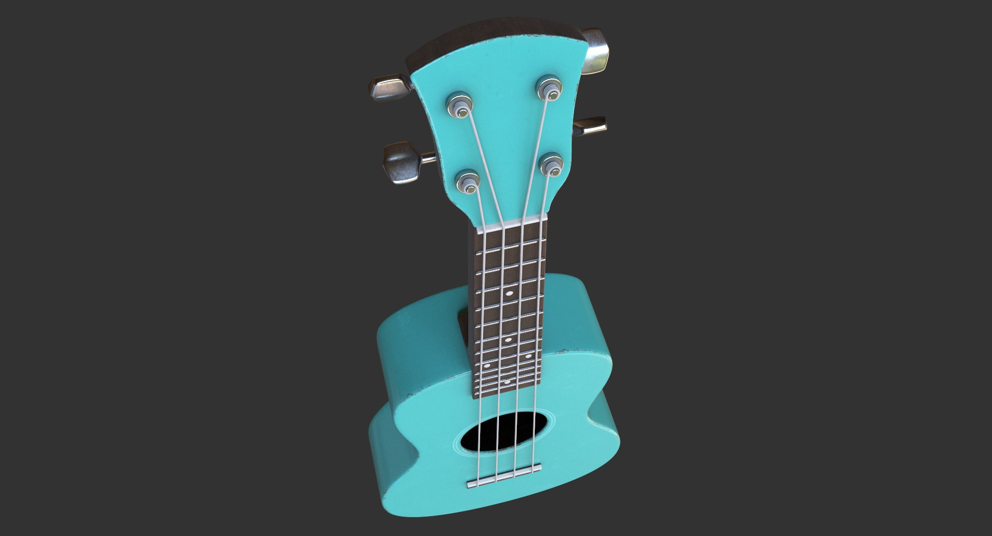 cartoon ukulele 3d model