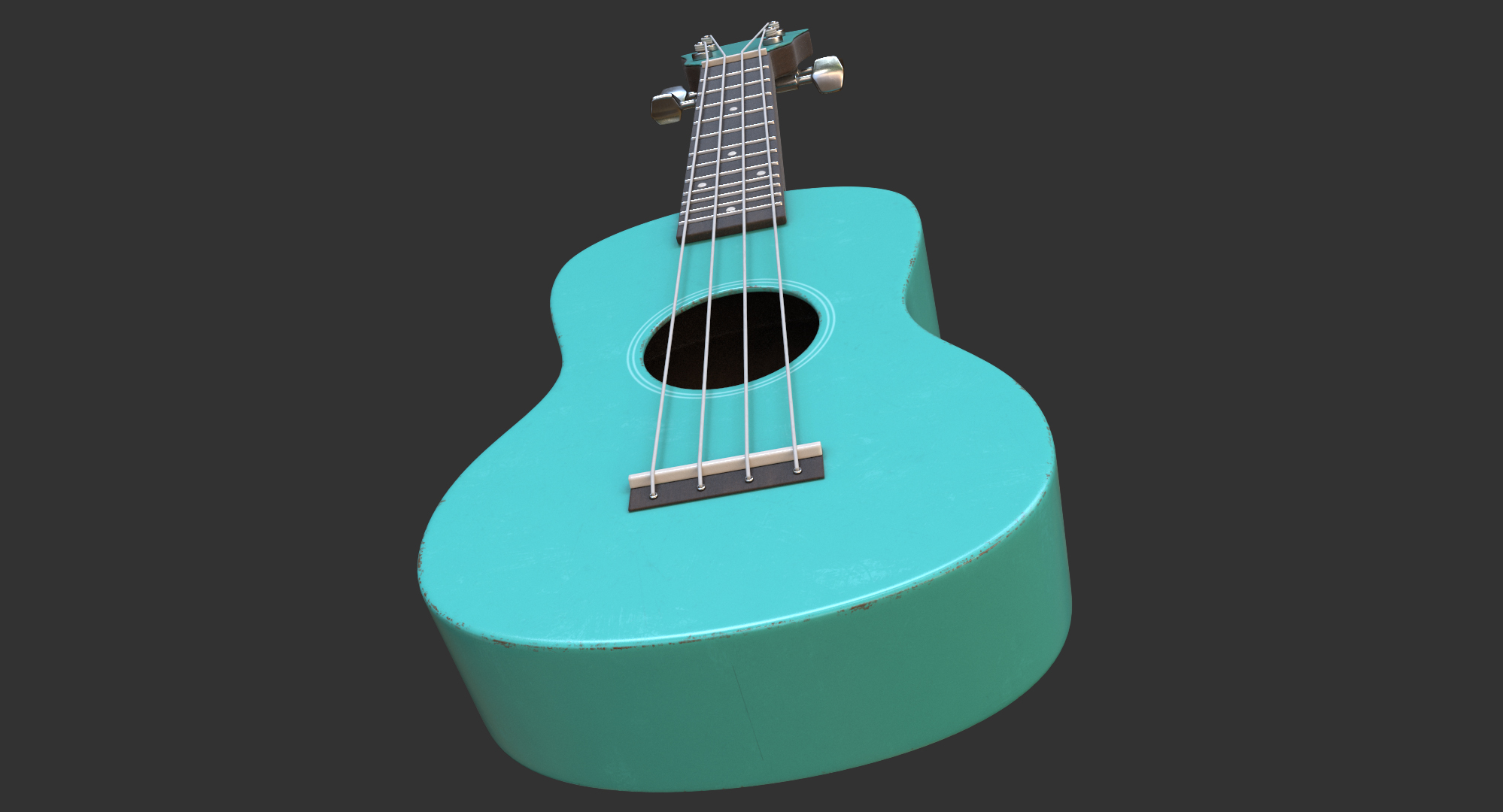 cartoon ukulele 3d model