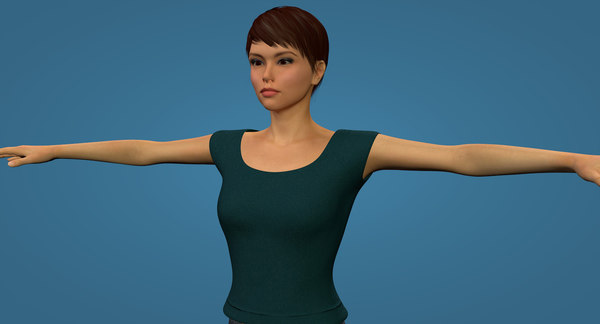 3d 3ds female animation rigged