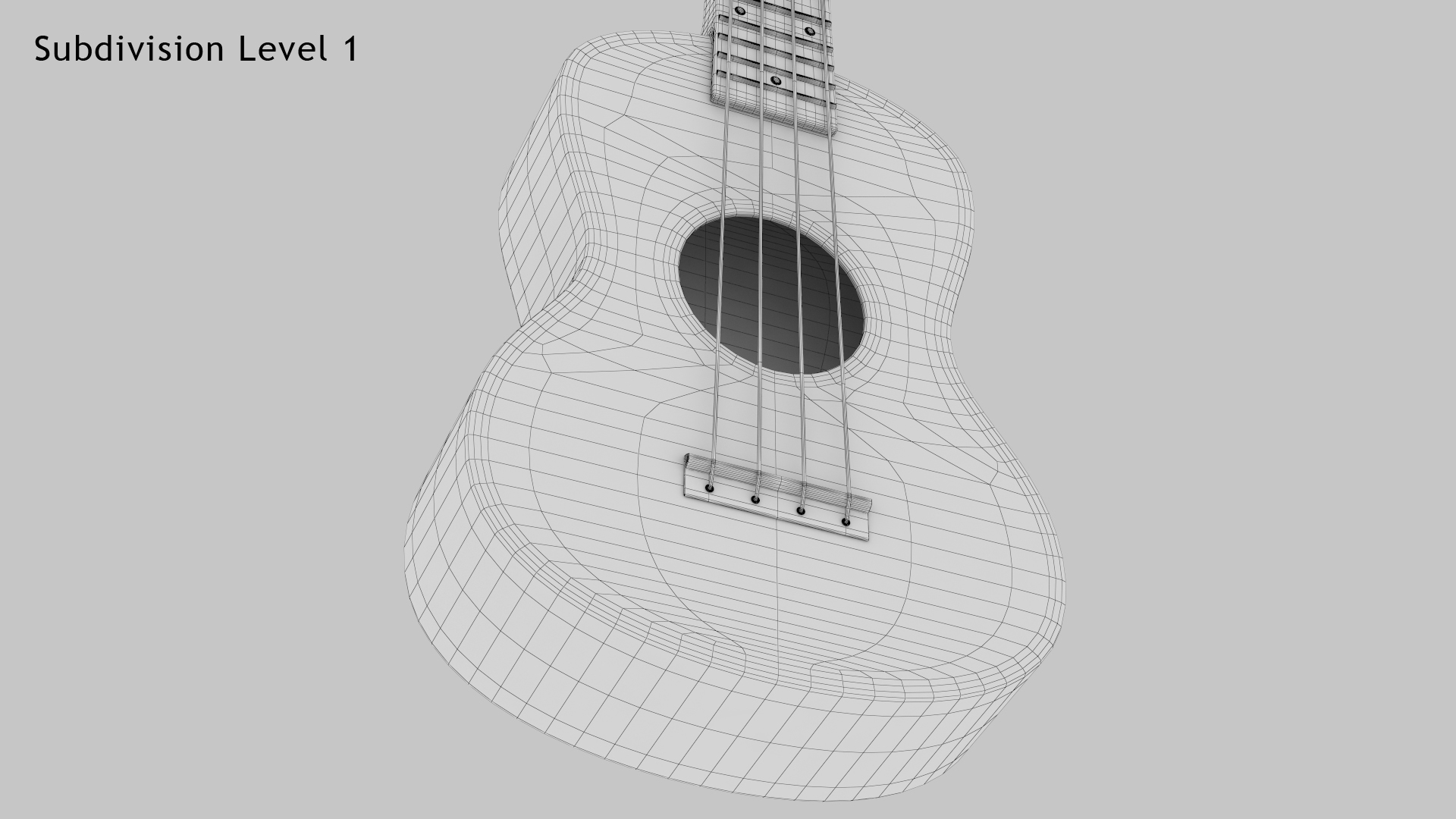 cartoon ukulele 3d model