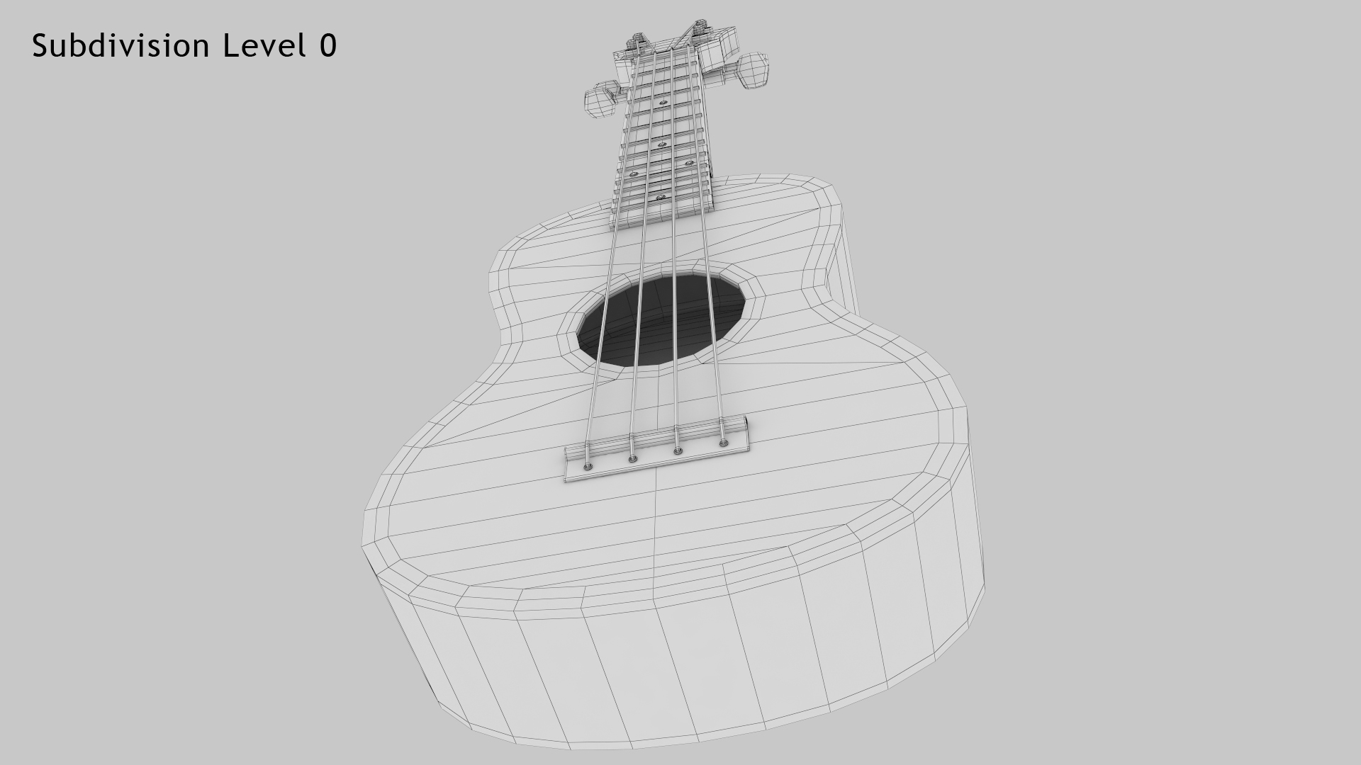 cartoon ukulele 3d model