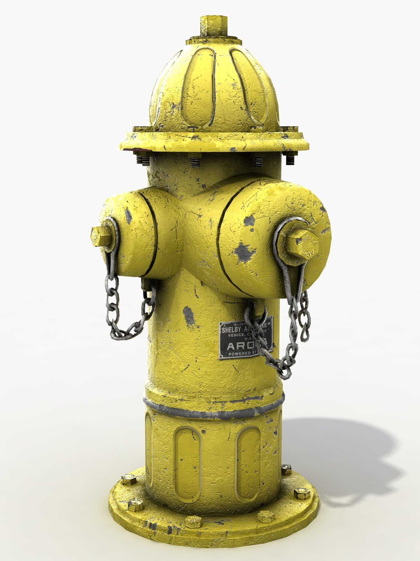 yellow hydrant 3d model
