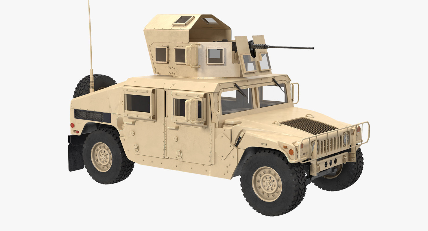 3d model of humvee m1151 enhanced armament