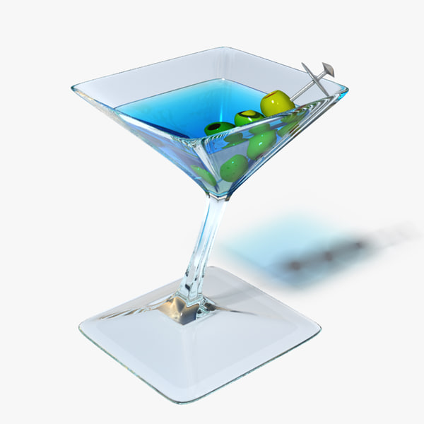3d blue martini model