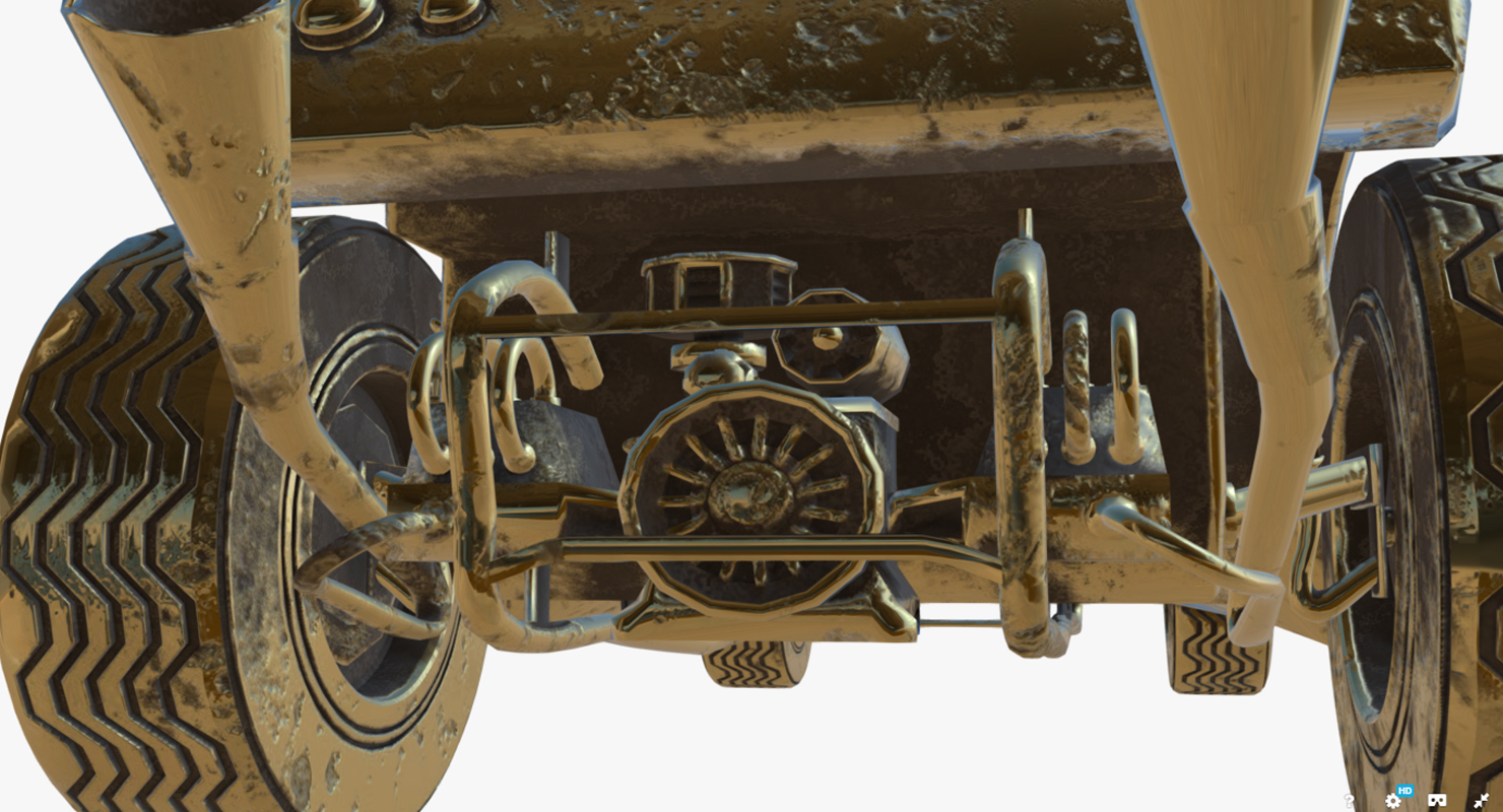 Golden Buggy Geep 3d Obj